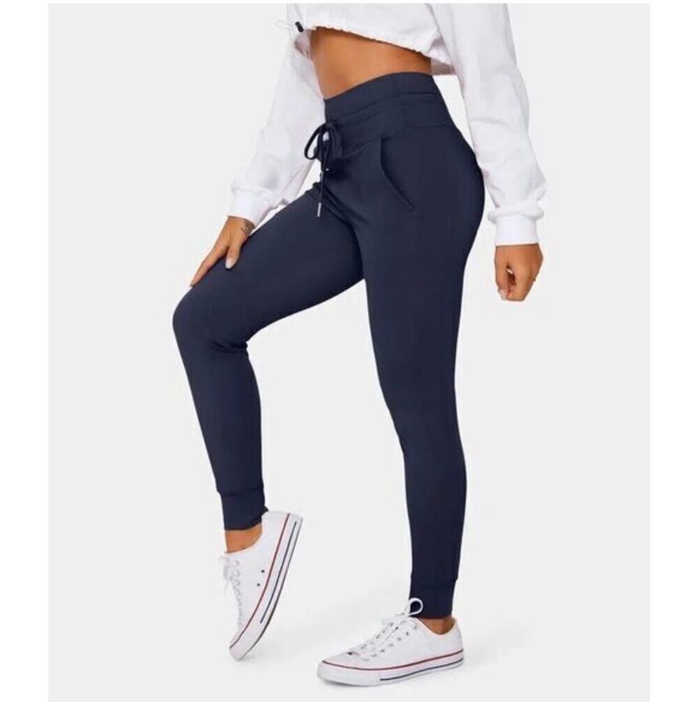 Halara Pants Womens Medium Petite Blue Purple Jogger Skinny Athletic Sporty New